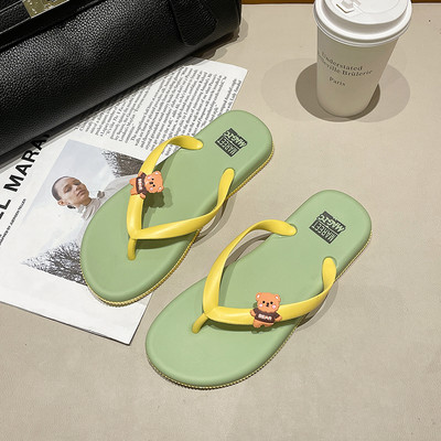 Ženske japanke za plažu između prstiju s 3D ukrasom medvjedića