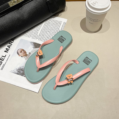 Ženske japanke za plažu između prstiju s 3D ukrasom medvjedića