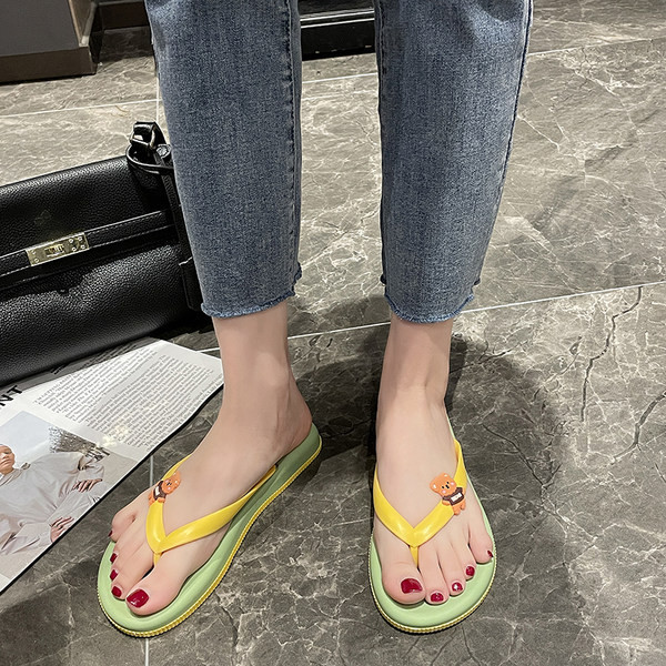 Ženske japanke za plažu između prstiju s 3D ukrasom medvjedića