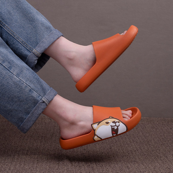 Modernas gumijas čības ar krāsu aplikāciju