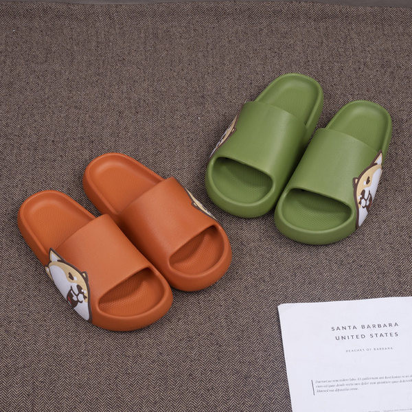 Modernas gumijas čības ar krāsu aplikāciju