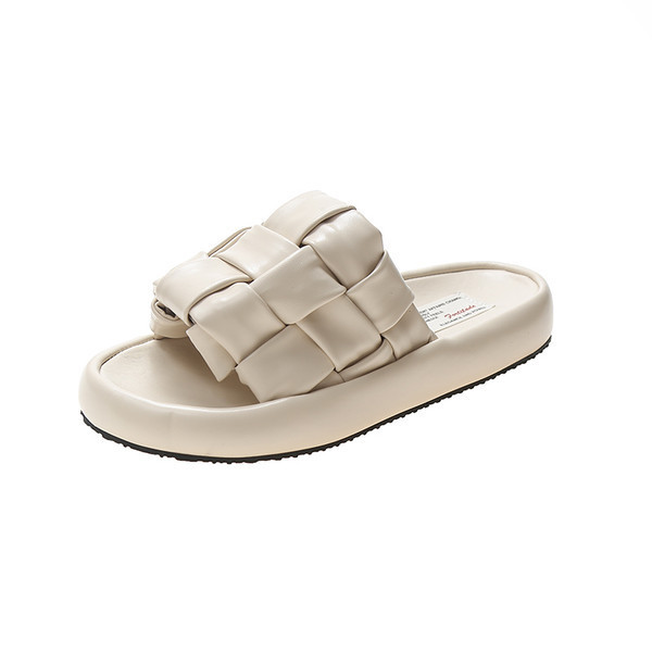 Sieviešu ikdienas čības vienkāršs modelis ar augstu plakanu zoli