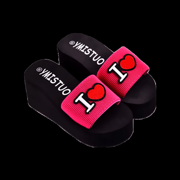 Ikdienas sieviešu čības ar uzrakstu un platformu 6,5 cm