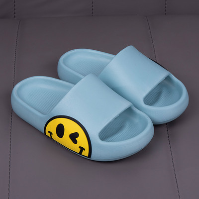 Ikdienas gumijas čības ar krāsainu emocijzīmi - unisex modelis