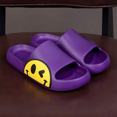 Ikdienas gumijas čības ar krāsainu emocijzīmi - unisex modelis