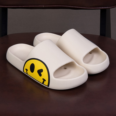 Ikdienas gumijas čības ar krāsainu emocijzīmi - unisex modelis