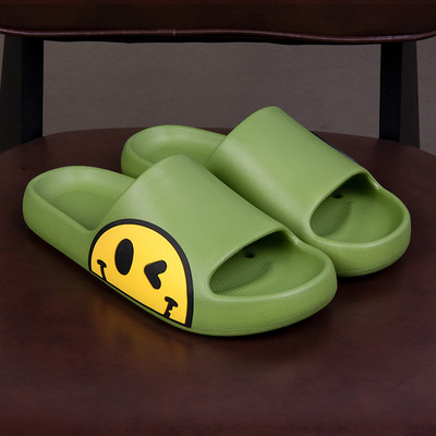 Ikdienas gumijas čības ar krāsainu emocijzīmi - unisex modelis