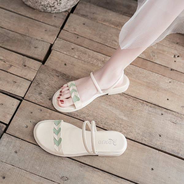 Sieviešu noapaļotas čības ar ādas lencēm