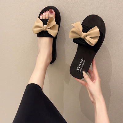 Jauna modeļa čības ar lenti un plakanu zoli sievietēm