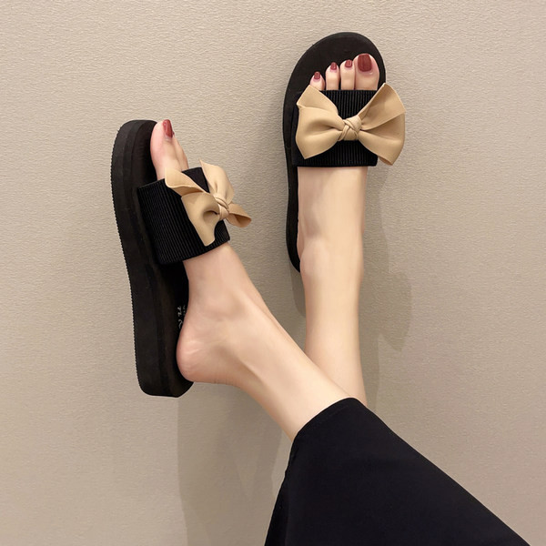 Jauna modeļa čības ar lenti un plakanu zoli sievietēm