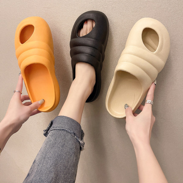 Ikdienas sieviešu vasaras čības ar plakanu zoli trīs krāsās