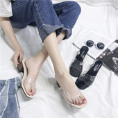 Κομψές γυναικείες παντόφλες με ψηλό τακούνι κλασικό μοντέλο