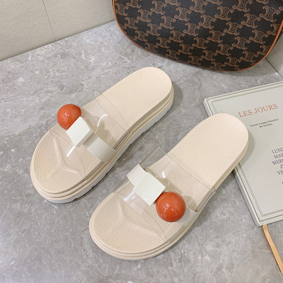 Sieviešu čības ar caurspīdīgu daļu un 3D apdari