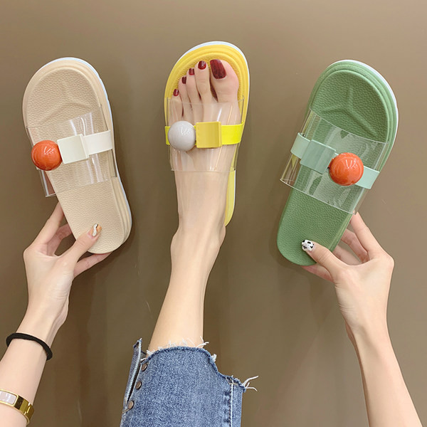 Sieviešu čības ar caurspīdīgu daļu un 3D apdari