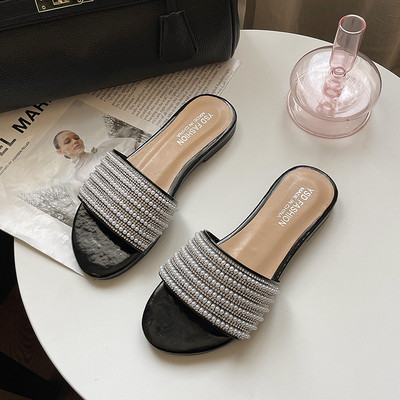 Ikdienas čības ar dekoratīviem akmeņiem sievietēm