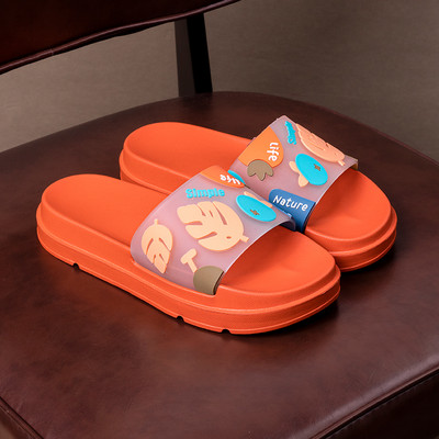 Sieviešu vasaras čības ar platformu un krāsu apdruku