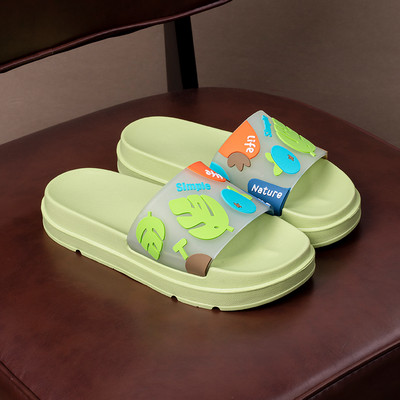 Sieviešu vasaras čības ar platformu un krāsu apdruku