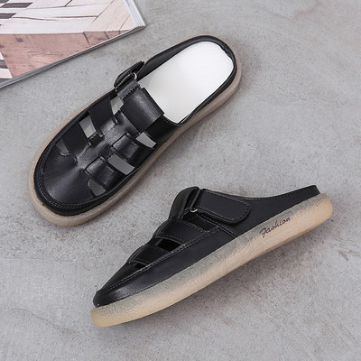 Γυναικείες έκο δερμάτινες παντόφλες με velcro