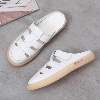 Γυναικείες έκο δερμάτινες παντόφλες με velcro