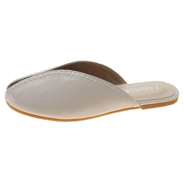 Jauns sieviešu ādas čību modelis ar plakanu zoli