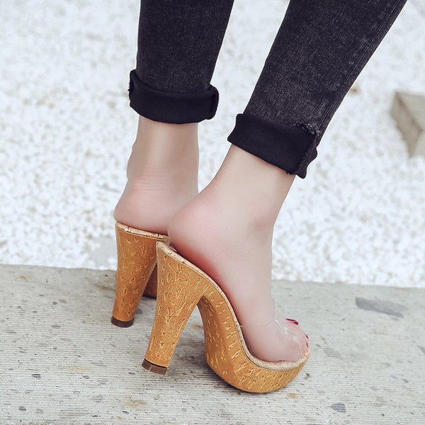 Aktuālās sieviešu čības ar augstu 10 cm papēdi