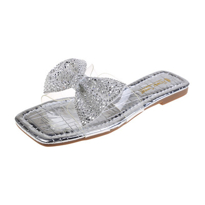 Papuci casual dama cu talpa plata si panglica