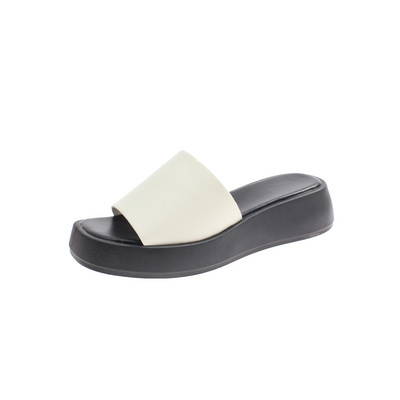 Γυναικείες παντόφλες απλό μοντέλο με υψηλή επίπεδη σόλα