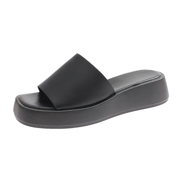 Γυναικείες παντόφλες απλό μοντέλο με υψηλή επίπεδη σόλα