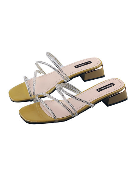 Κομψές γυναικείες παντόφλες με τακούνι 3,5 cm