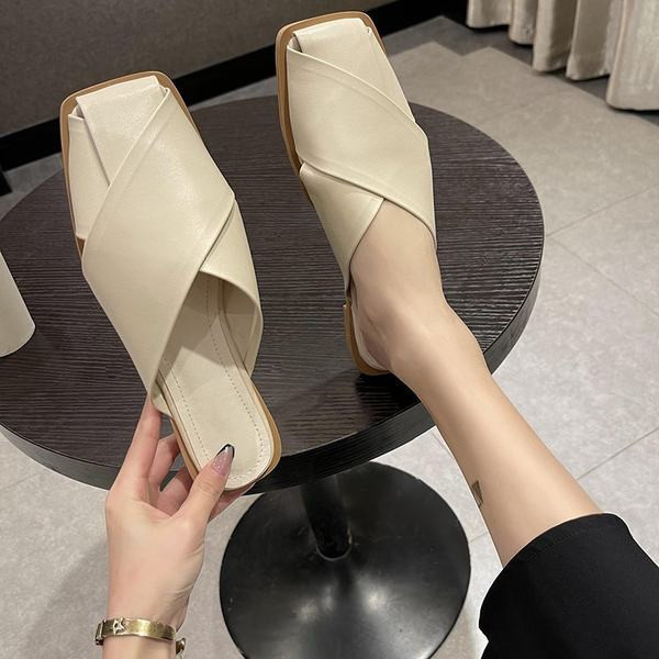 Sieviešu kvadrātveida čības, tīras eko ādas modelis