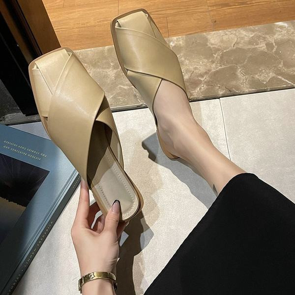 Sieviešu kvadrātveida čības, tīras eko ādas modelis