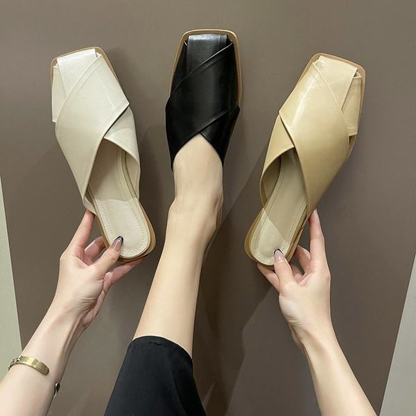 Sieviešu kvadrātveida čības, tīras eko ādas modelis