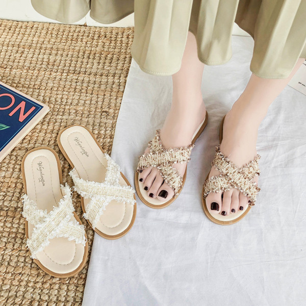 Ženske casual tekstilne papuče