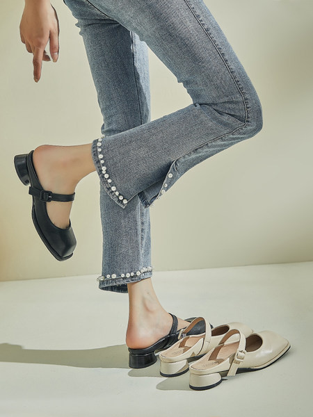 Slēgtas čības no eko ādas ar sprādzi