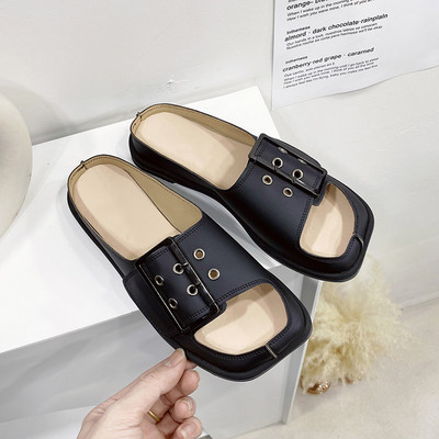 Ikdienas čības no eko ādas ar sprādzi