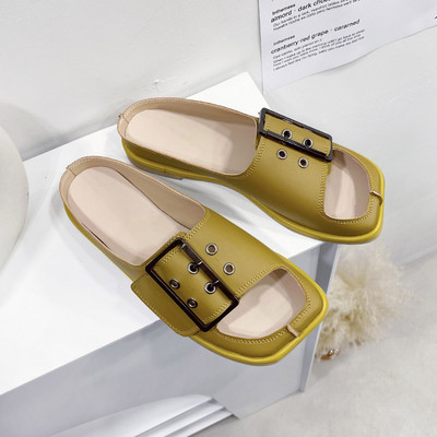 Ikdienas čības no eko ādas ar sprādzi