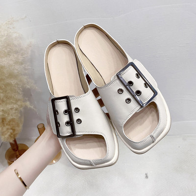 Ikdienas čības no eko ādas ar sprādzi