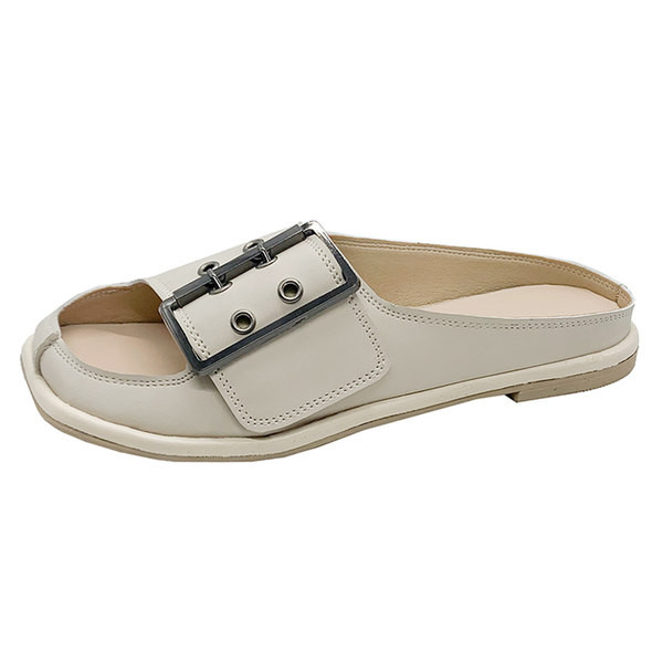 Παντόφλες casual από οικολογικό δέρμα με αγκράφα