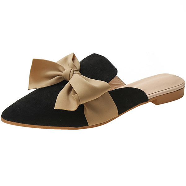 Γυναικείες κλειστές παντόφλες με κορδέλα