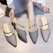 Sieviešu spīdīgas čības - smails modelis