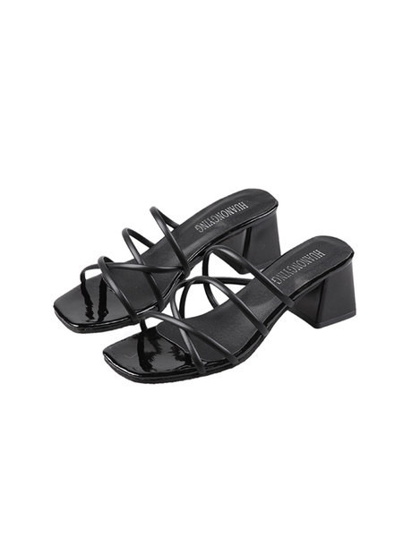 Κομψές γυναικείες παντόφλες κλασικό μοντέλο με τακούνι 6 cm