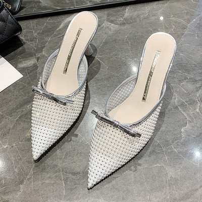 Γυναικείες παντόφλες μυτερό μοντέλο με τακούνι 7 cm