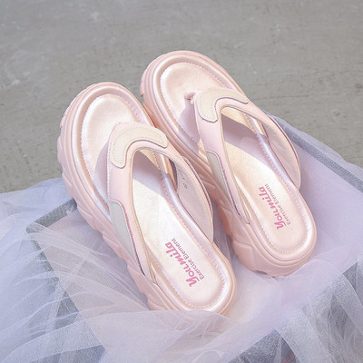 Papuci casual dama intre degete cu platforma de 5 cm