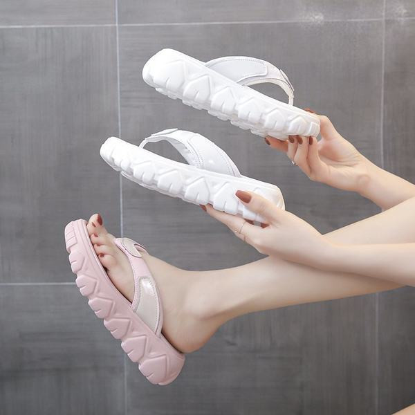 Papuci casual dama intre degete cu platforma de 5 cm