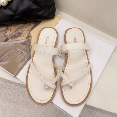 Papuci casual din imitație de piele cu bretele subțiri