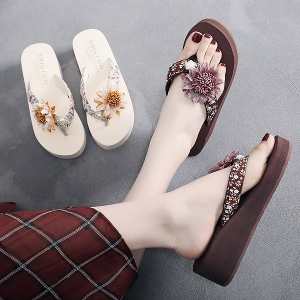 Novi model ženskih papuča sa cvjetnim motivima 3D ukrasa i perlama