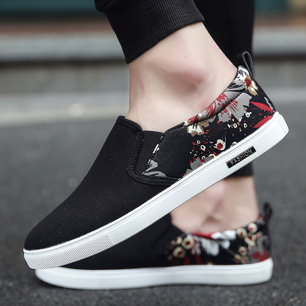 Νέο μοντέλο ανδρικά μοκασίνια από ύφασμα - με επίπεδη σόλα