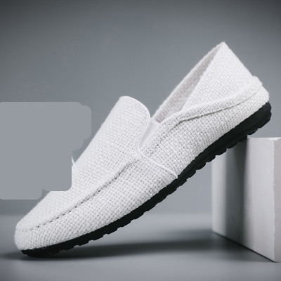 Ανδρικά στρογγυλεμένα αναπνεύσιμα μοκασίνια με επίπεδη σόλα