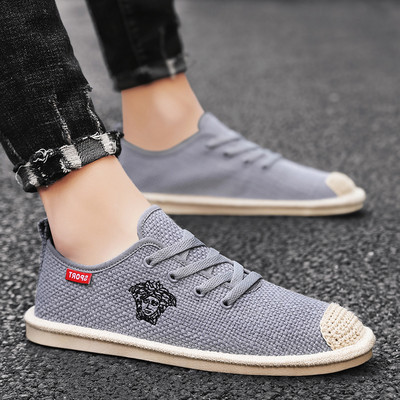 Ανδρικά μοκασίνια casual από υφάσματα με επίπεδη σόλα - διάφορα μοντέλα