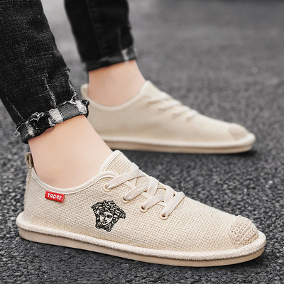 Ανδρικά μοκασίνια casual από υφάσματα με επίπεδη σόλα - διάφορα μοντέλα